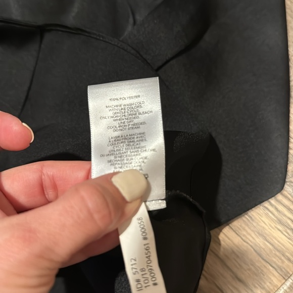 Express Black Button Up and Tie Front Blouse 3/4 Sleeve - Picture 5 of 5